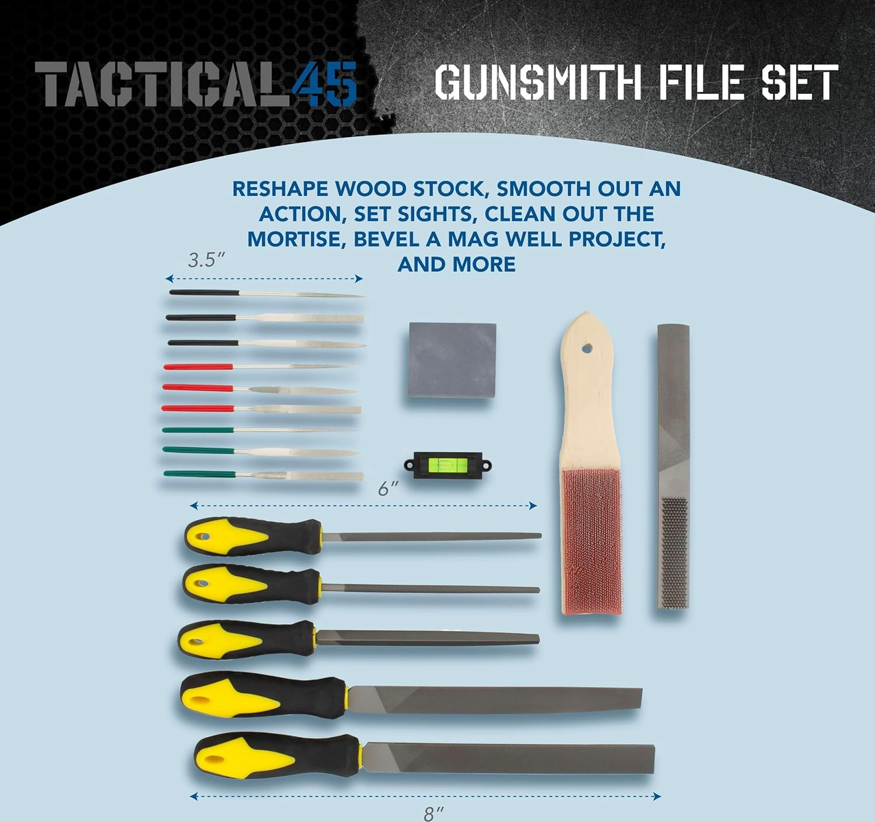 Tactical45 Gunsmith File Set with Roll-Up Storage Pouch