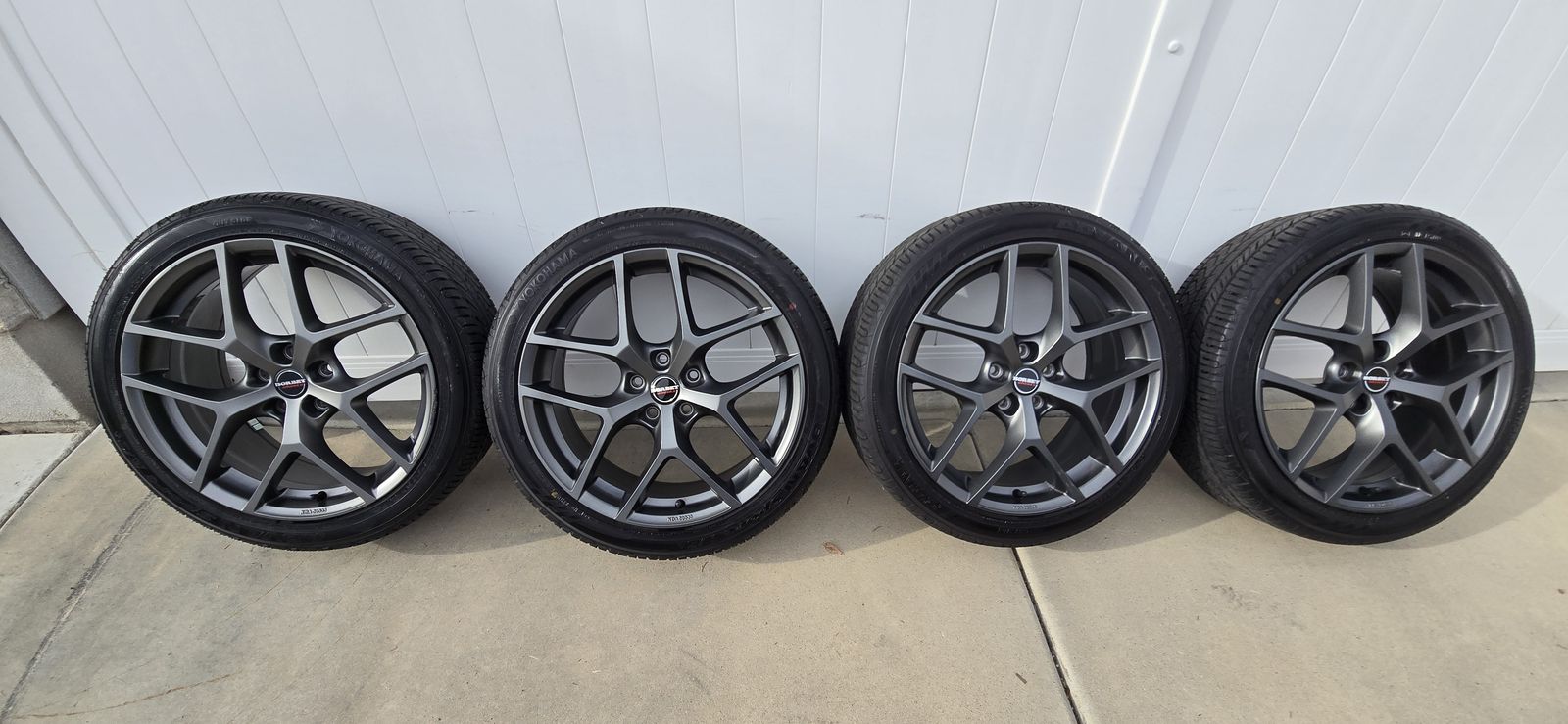 (4) 19X8 Borbet Type Y 5x112 Wheels & Yokohama 225/45/19 Tires - Near New