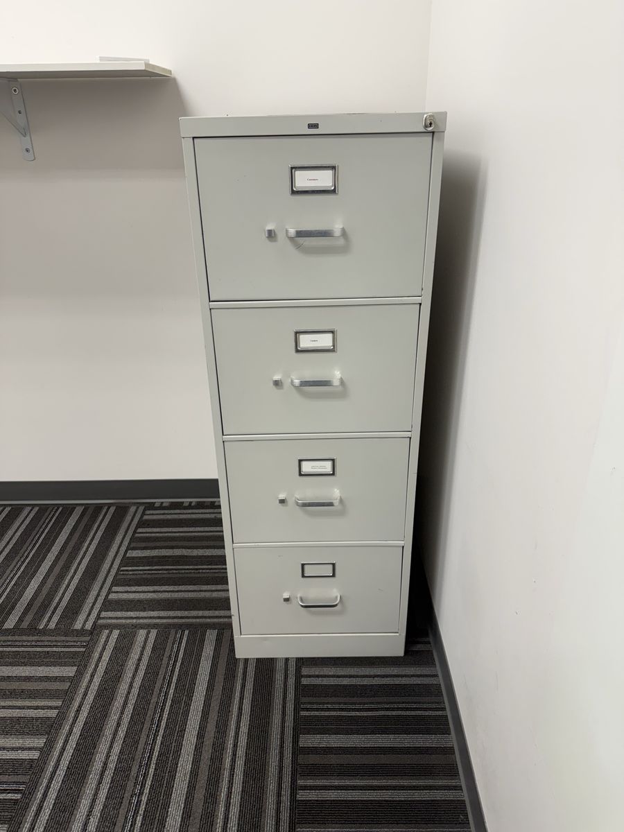 Grey 4-Drawer Metal File Cabinet - 2 Available