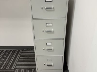 Grey 4-Drawer Metal File Cabinet - 2 Available