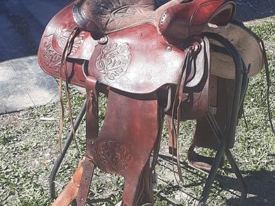 All American 15 in Roping Saddle