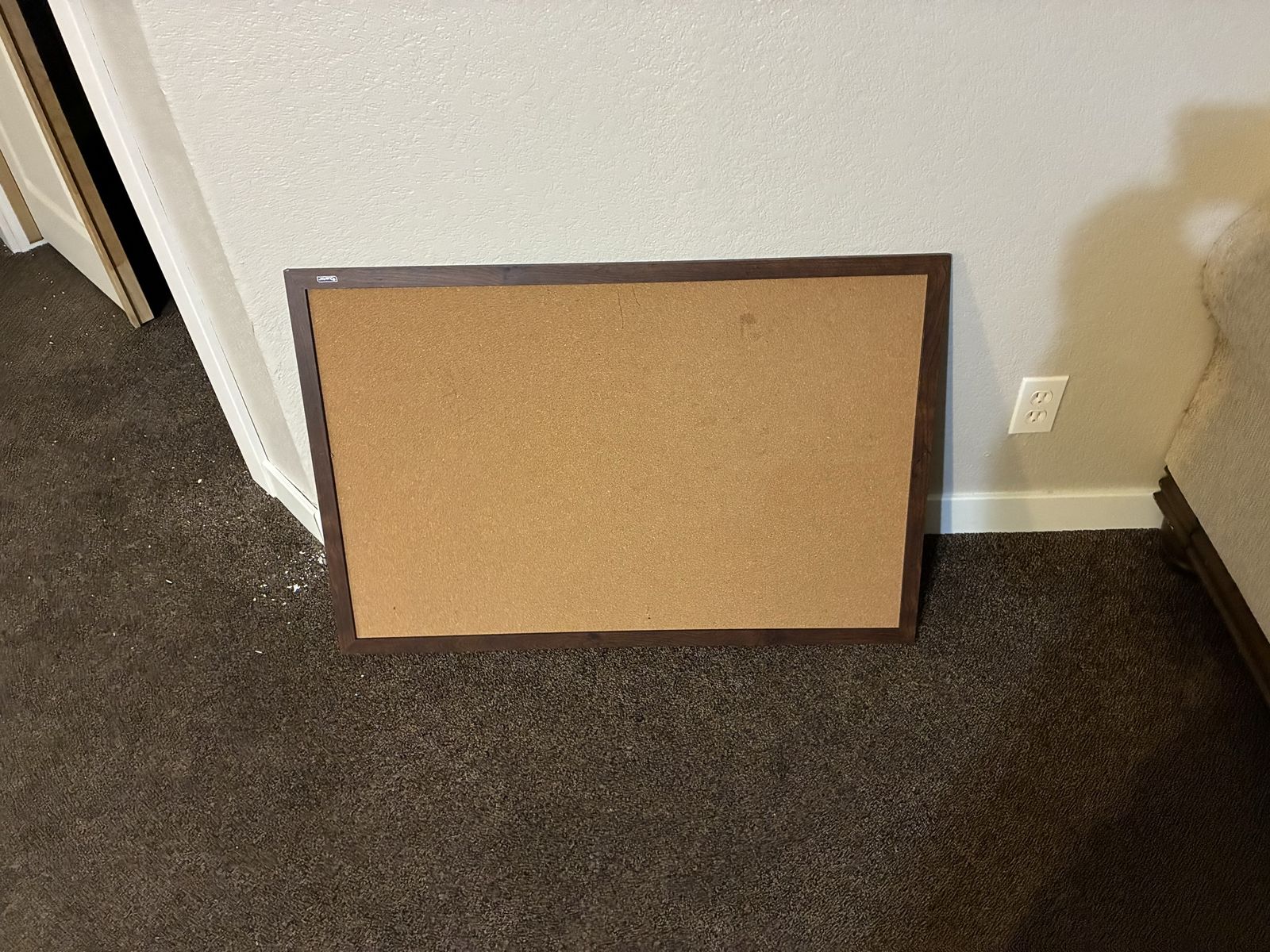 Durable 24x36in Cork Board Bulletin Board with Wood Frame for Office & Home Decor