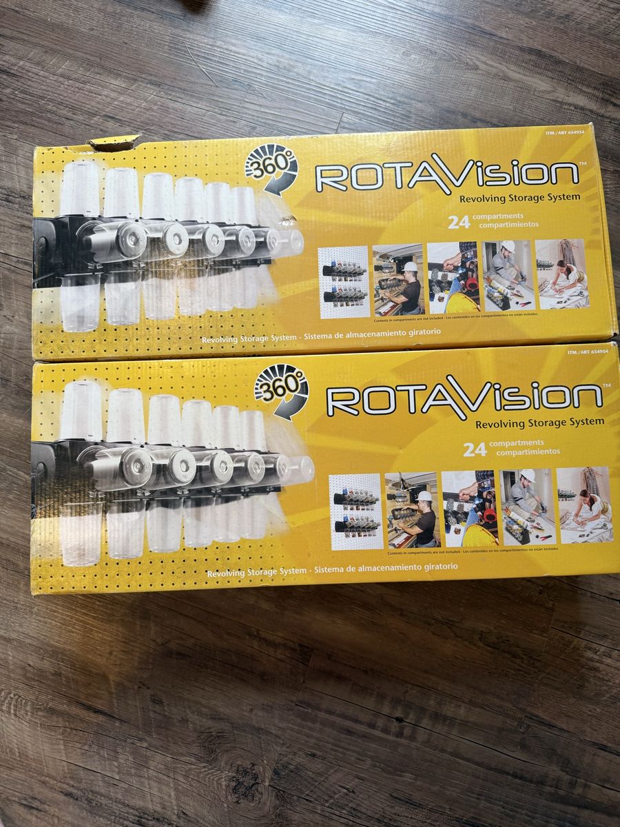 ROTAVision 24-Compartment Revolving Storage System, 2 Pack, New in Box