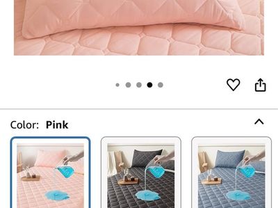 Mattress protector 3 pieces queen pink