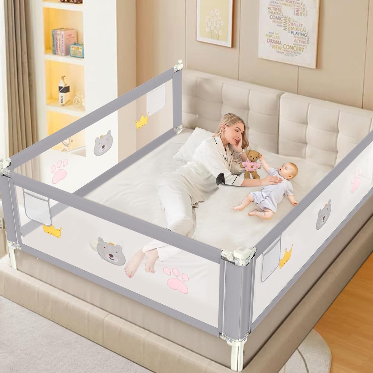 King Size Adjustable Bed Rails Set