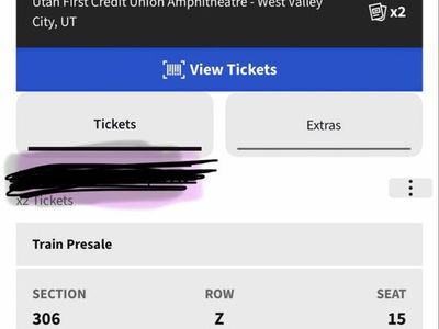 Two reserved seat Train concert tickets 8/19/2026