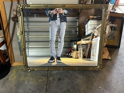 Antique Gilt-wood Ornate Rectangular Wall Mioor.