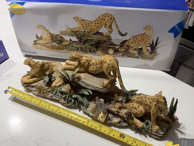 Classic Treasures Cheetah Figurine Collectible Wildlife Statue 15 Inch With Original Box