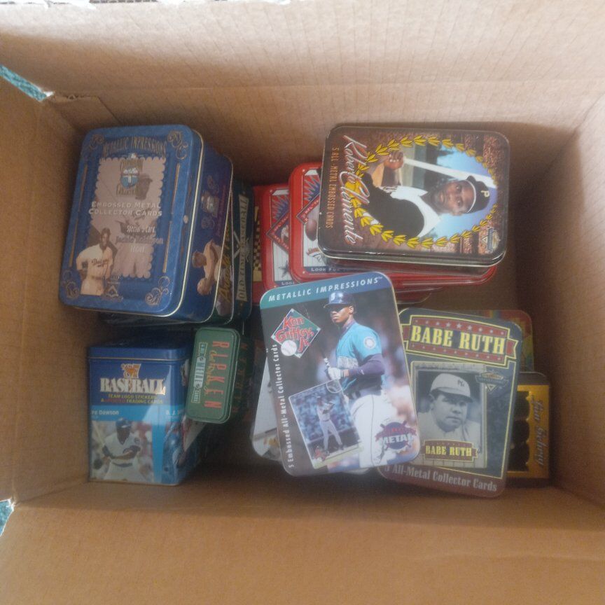 1 BOX OF 17 SPORT TINS