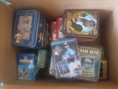 1 BOX OF 17 SPORT TINS