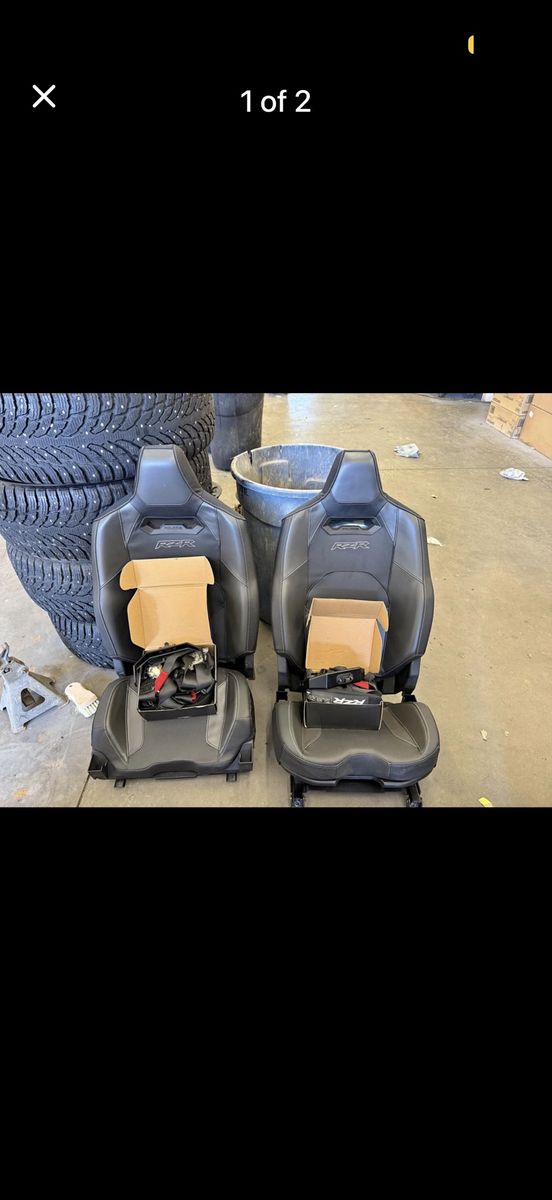 RZR Factory Polaris Off-Road Racing Seats with 4-Point Harnesses - Pair, Black