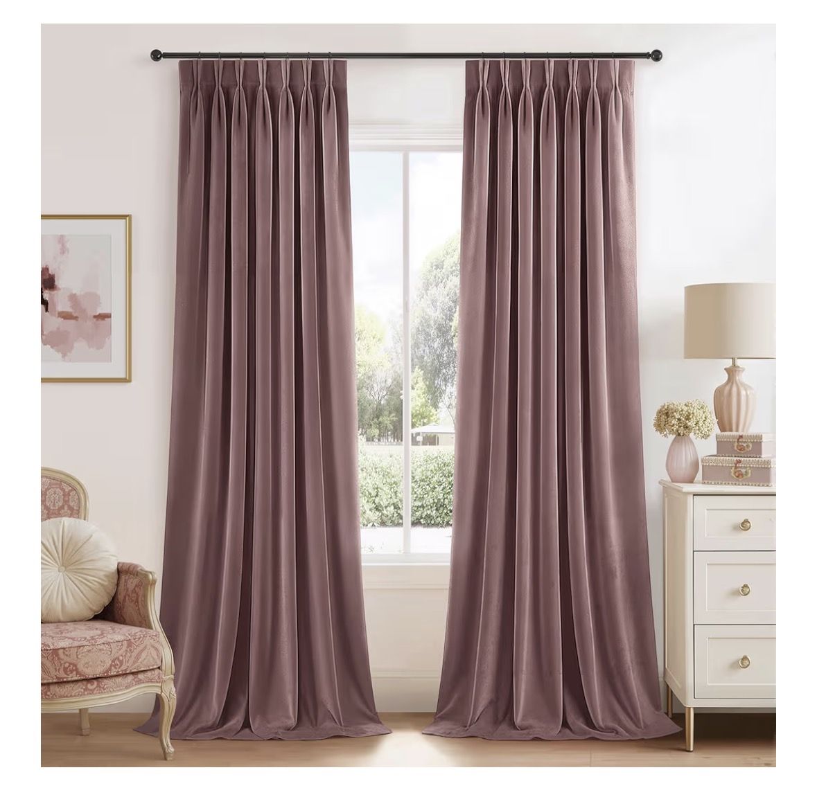 Rose Pink Velvet BLACKOUT CURTAINS