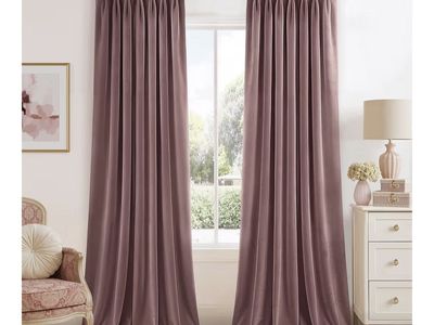 Rose Pink Velvet BLACKOUT CURTAINS