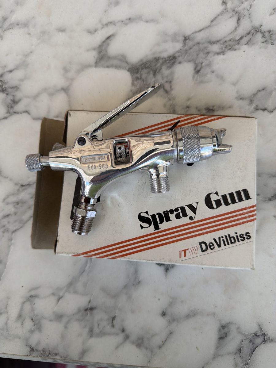 ITW DeVilbiss EGA-503 Spray Gun - New, Chrome Finish for Industrial/Automotive Use. Great for edging and small area painting.