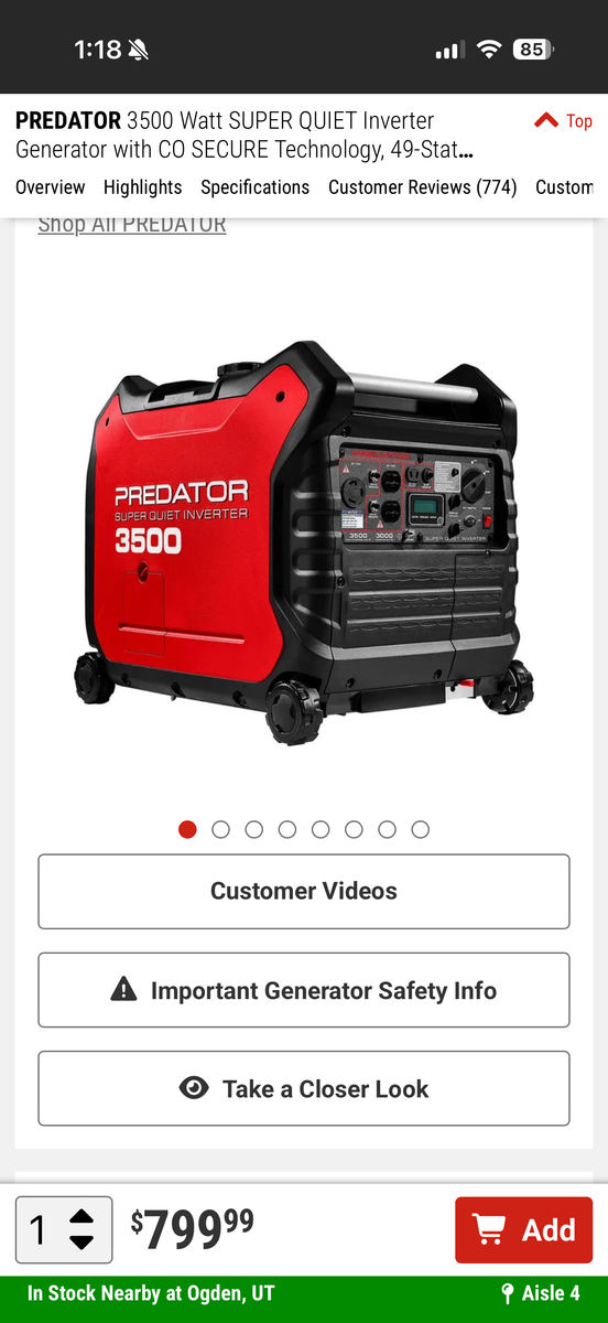 Predator inverter Generator