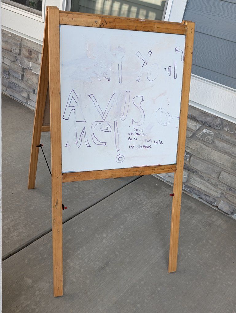 Wooden Kids Standing Art Easel with Chalkboard and Whiteboard / Dry Erase Board