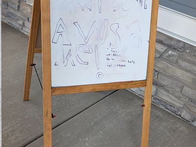 Wooden Kids Standing Art Easel with Chalkboard and Whiteboard / Dry Erase Board