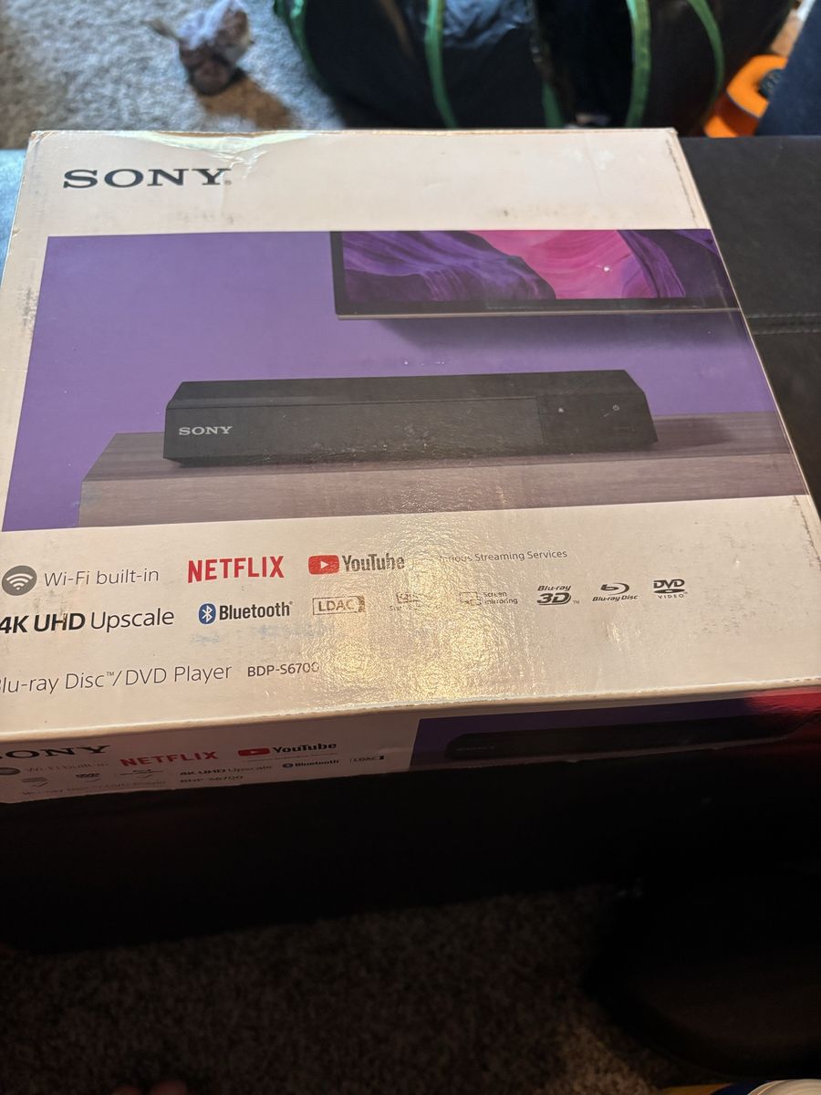 Sony BDP-S6700 Blu-ray Disc/DVD Player with Wi-Fi, 4K Upscale & Bluetooth