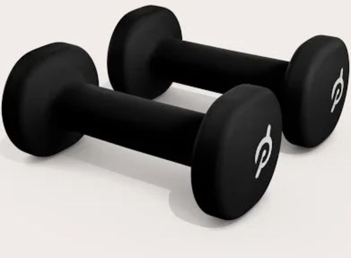 Brand new 3 lb/ pound Peloton Light Hand Weights Pair Black Non-Slip Handheld Dumbbells, hand weights