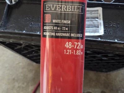 Everbilt Adjustable Closet Rod, White Finish, 48-72 in, Heavy Duty with Mounting Hardware