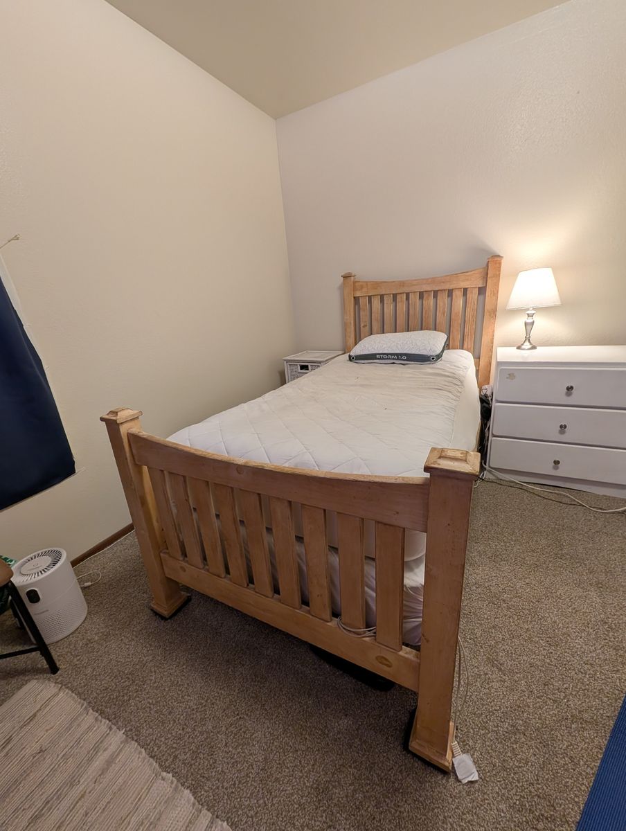 Hardwood Twin Head board foot board and rails