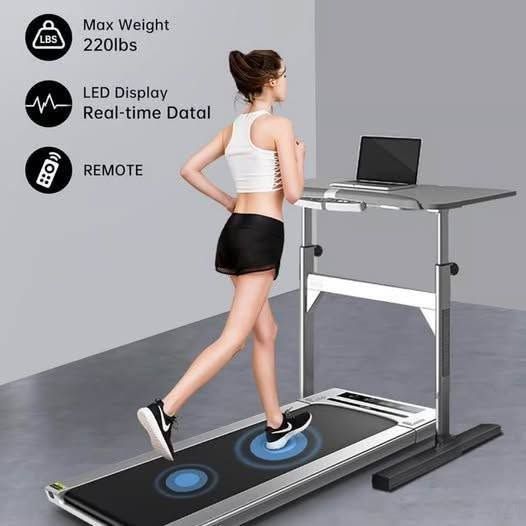 RHYTHM FUN Walking Pad Treadmill Under Desk with Wide Belt 2.5HP Portable
