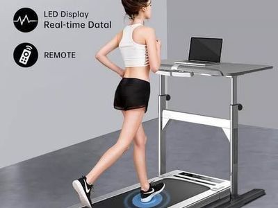 RHYTHM FUN Walking Pad Treadmill Under Desk with Wide Belt 2.5HP Portable