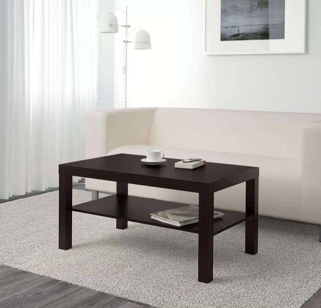 IKEA Lack Coffee Table - Dark Brown, 35 3/8" x 21 5/8", with Shelf, Good Condition