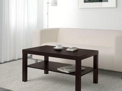 IKEA Lack Coffee Table - Dark Brown, 35 3/8" x 21 5/8", with Shelf, Good Condition