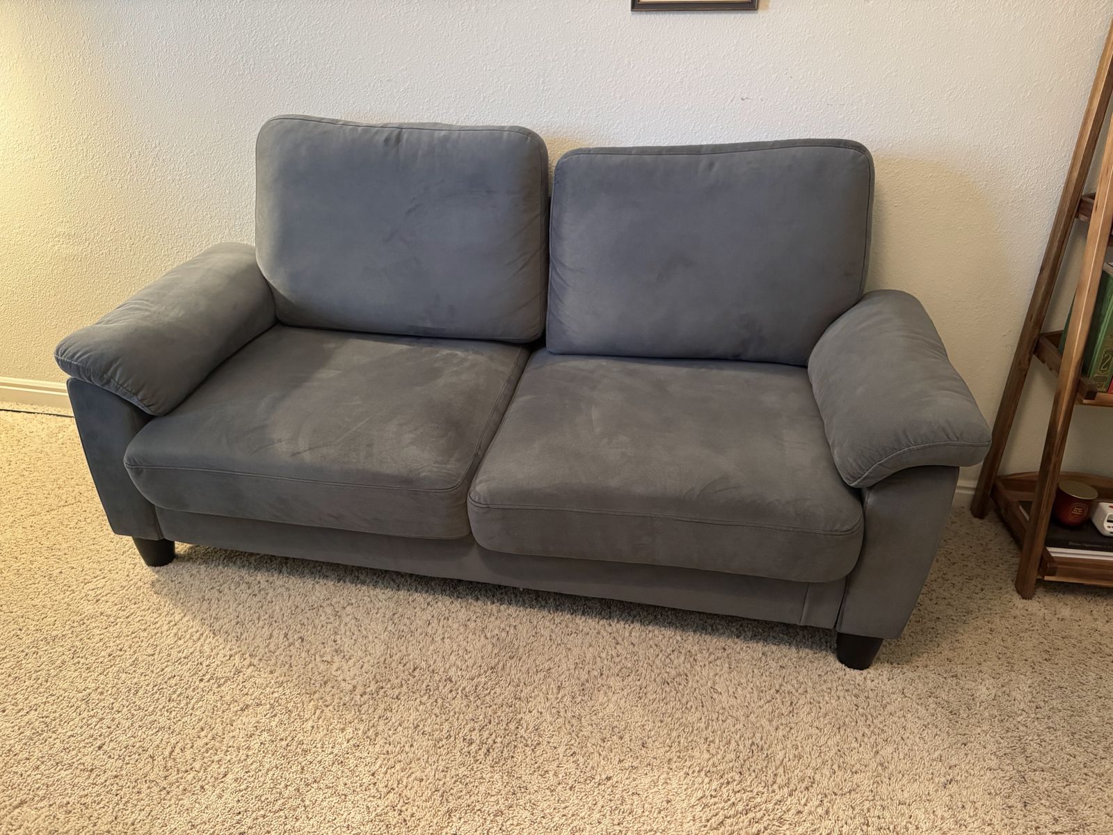 Small gray loveseat couch