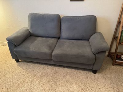 Small gray loveseat couch