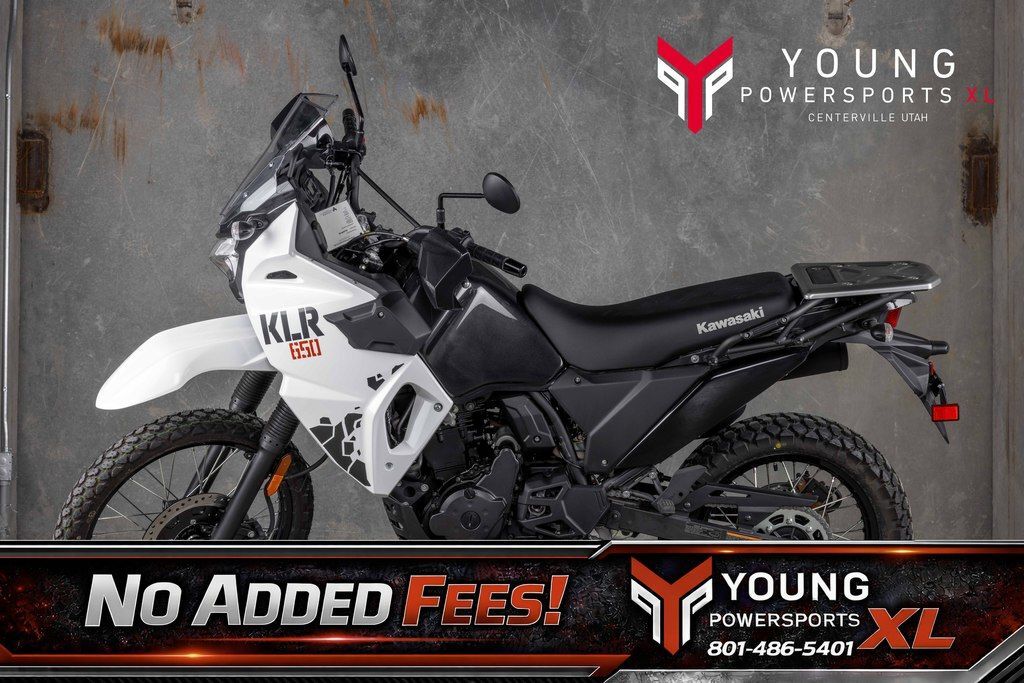 2025 Kawasaki KLR®650 Pearl Crystal White/Metallic Carbon Gray