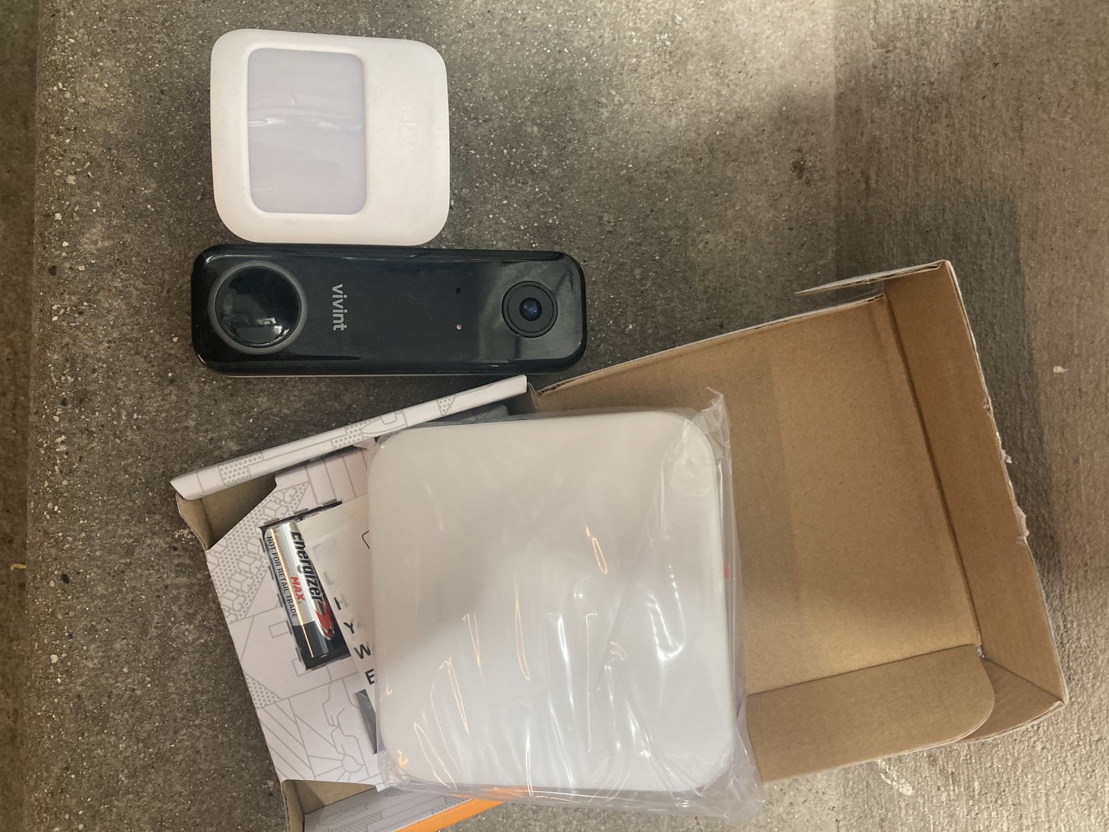 Vivint thermostat, doorbell, and motion sensor