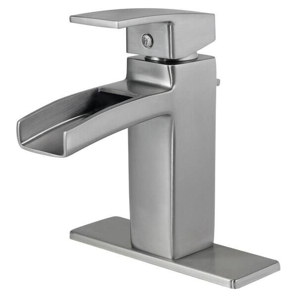 Pfister Kenzo waterfall faucet in brushed nickel - bathroom