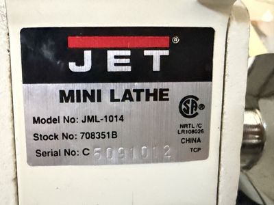 Jet mini lathe with wood turning tools