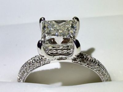1.50ct VVS2 Princess Cut Diamond Engagement Ring, Size 6