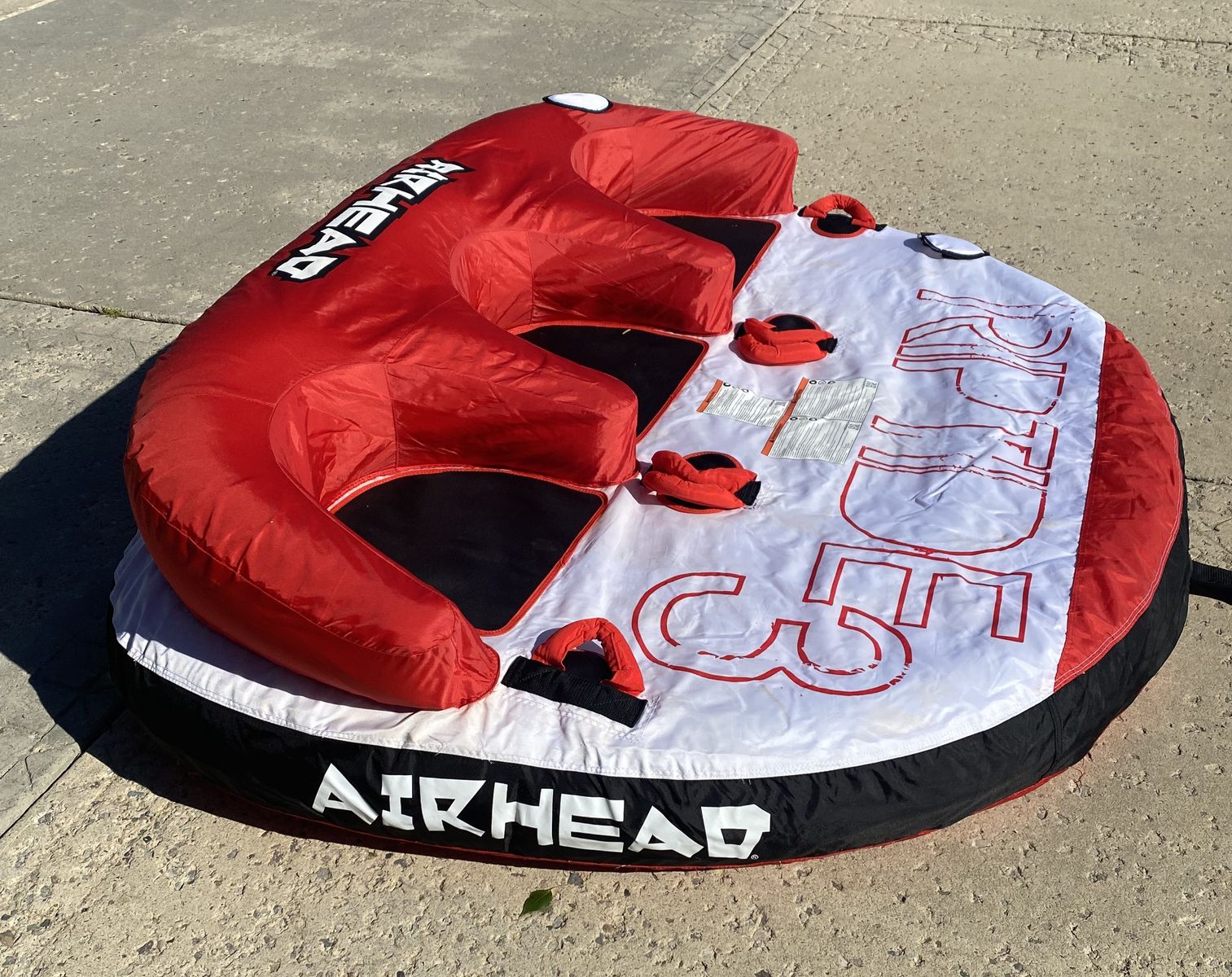 AIRHEAD Rip Tide 3 Towable Water Tube, 12 Volt rapid inflator included