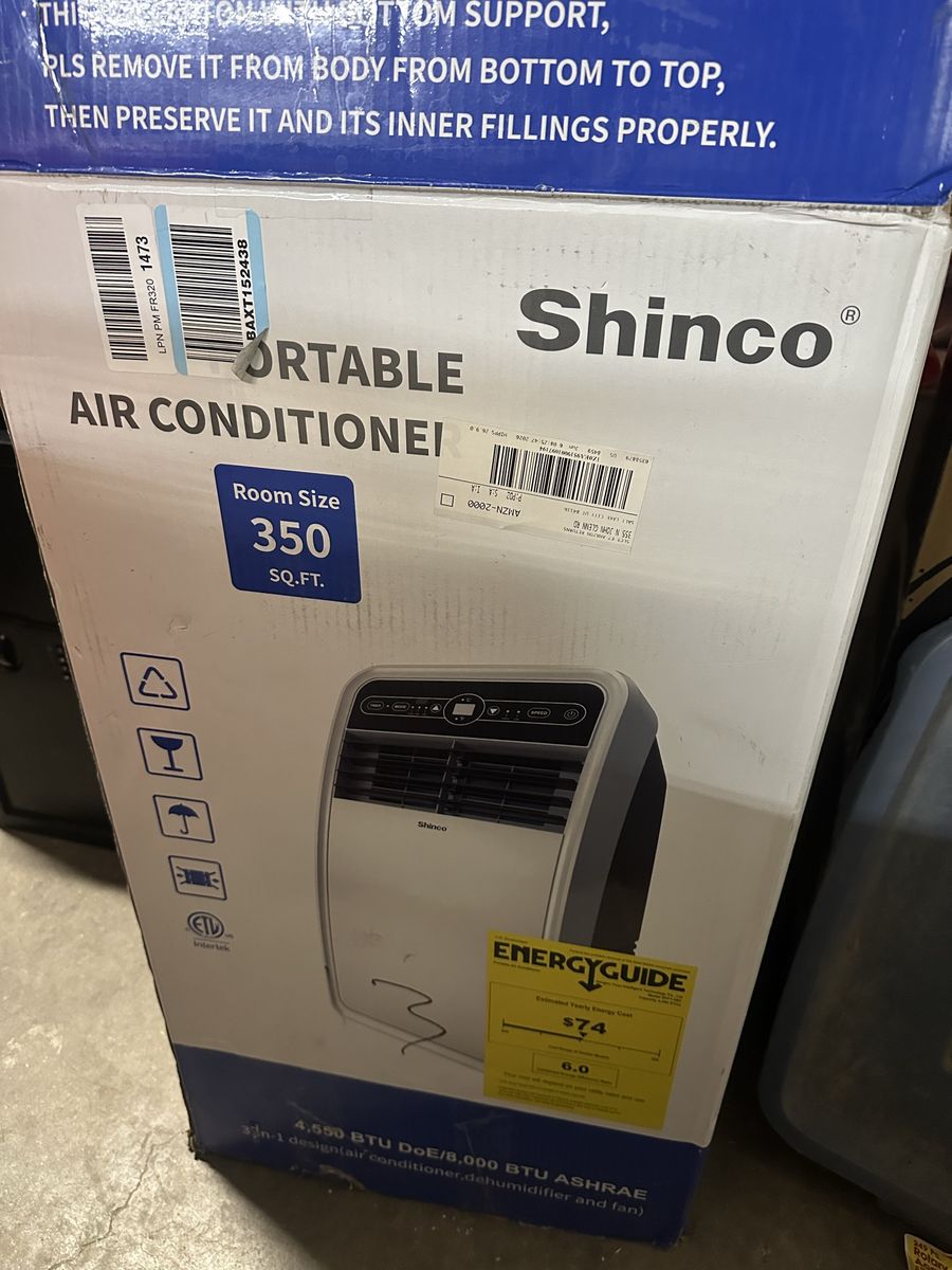 Shinco 8,000 BTU 3-in-1 Portable Air Conditioner for 350 Sq. Ft. Rooms