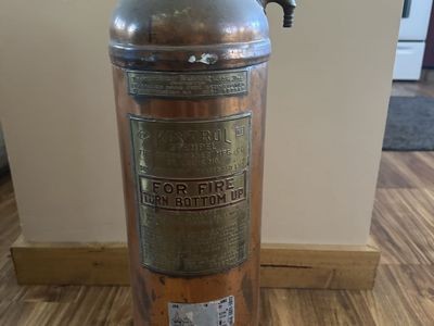 Vintage Stempel Kontrol Copper & Brass Fire Extinguisher