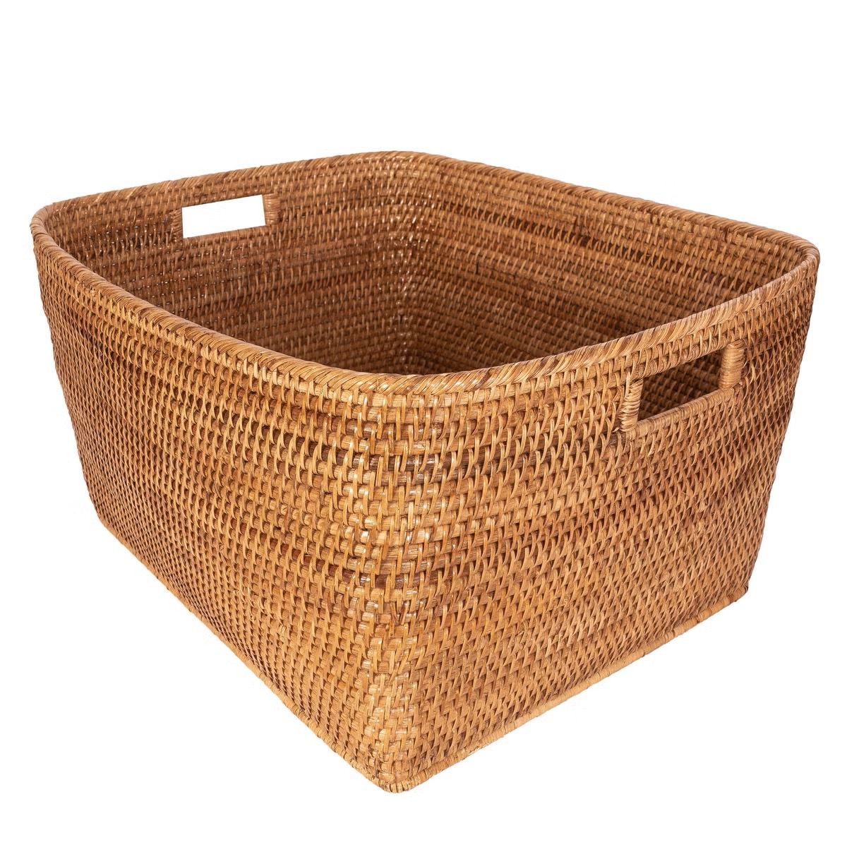 Brand New! Artifacts Trading Co. Saboga Home Large Basket – Honey Brown Rattan – Tag On! $200