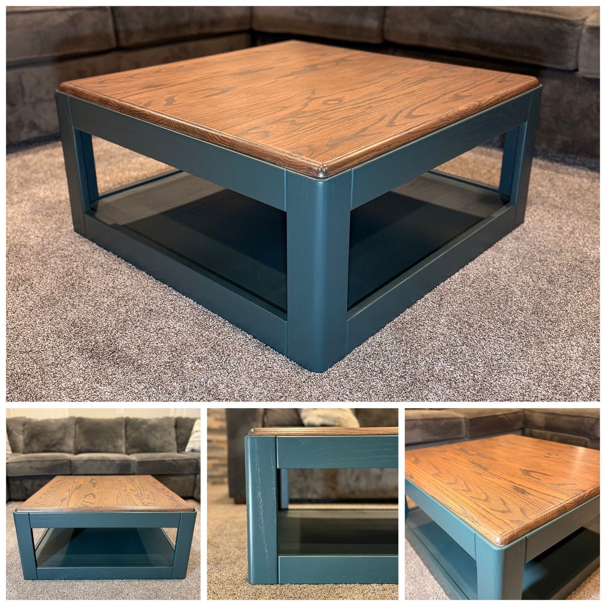 Custom Refinished Solid Wood Coffee Table – Modern Farmhouse Style