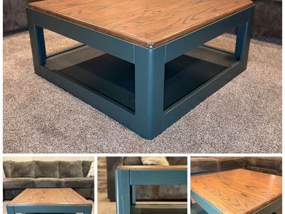 Custom Refinished Solid Wood Coffee Table – Modern Farmhouse Style