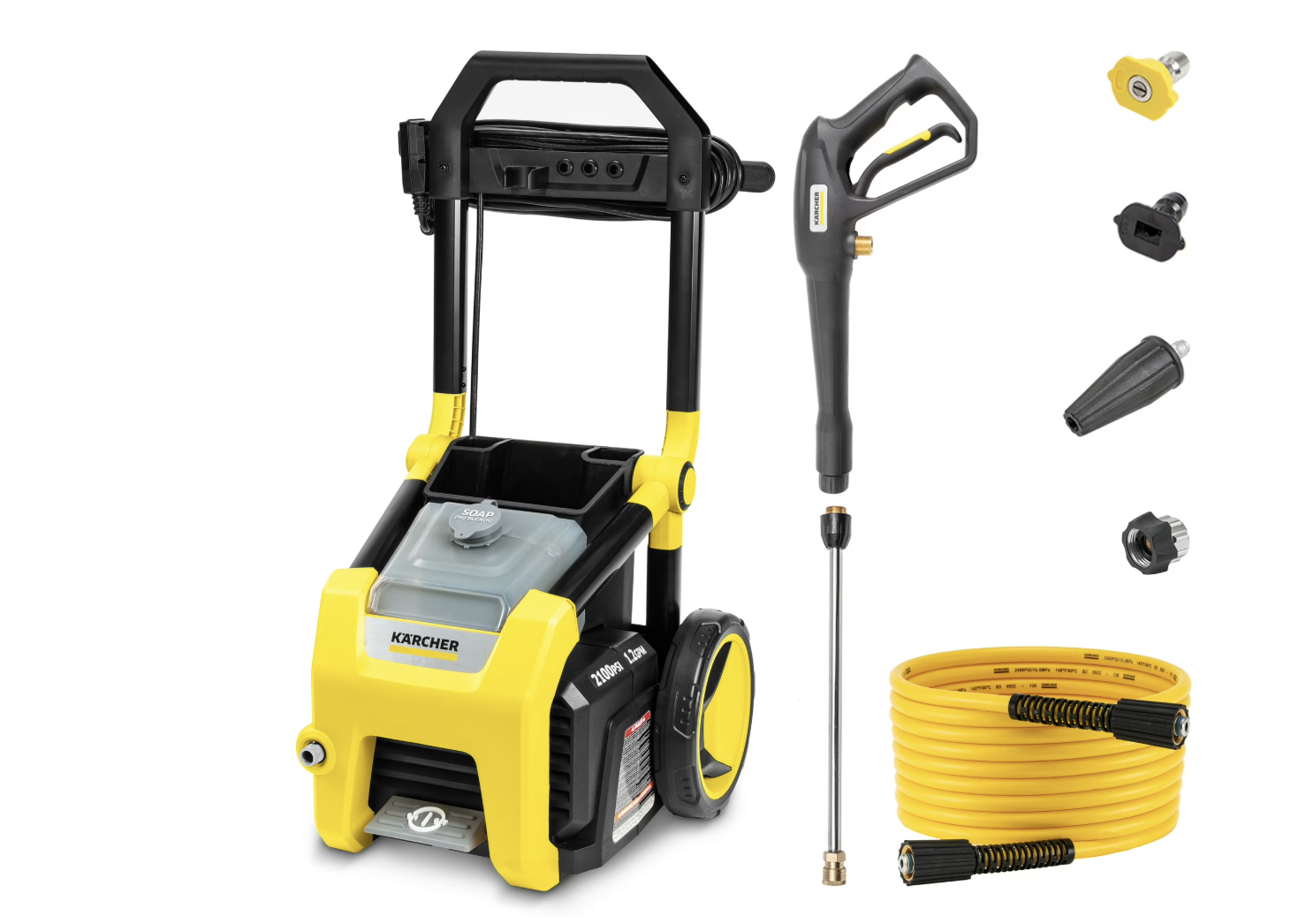 New in box, Kärcher Pressure Washer K2100PS, CETA Certified, 3 Spray Nozzles