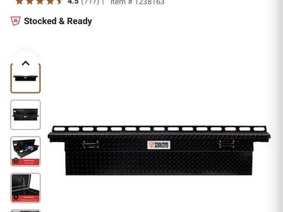 Tractor Supply 10.6 cu. ft. Aluminum Low-Profile Crossover Truck Tool Box, Black, 70x20in