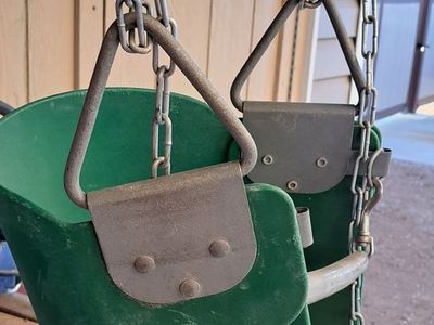 Green Baby Bucket Swing with Chain, High Back Full Toddler Swing