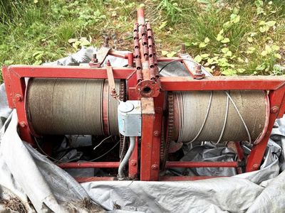 Heavy Duty 120V Electric Dual Drum Winch with Steel Cable