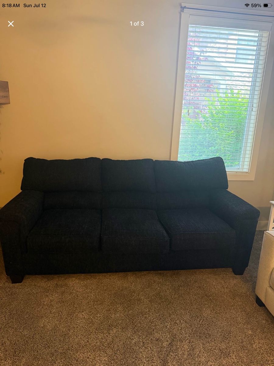 Black 3-seat sofa