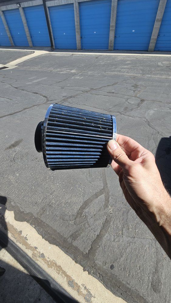 Aftermarket Universal Cold Air Intake Filter - Blue/Chrome