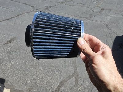 Aftermarket Universal Cold Air Intake Filter - Blue/Chrome
