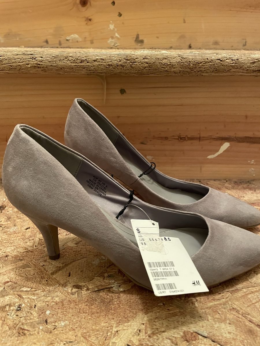 H&M 8.5 suede lavender purple womens heels new